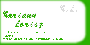 mariann lorisz business card